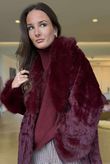 Verbier Premium Faux Fur Coat Burgundy